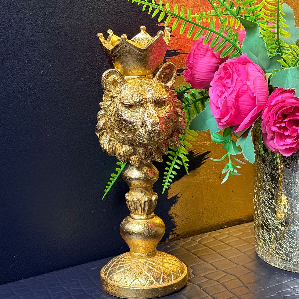 Thumbnail: Gold Crowned Eagle Tiger or Bear Candle Holders 