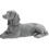 Thumbnail: Grey Velvet Flock Laying Dachshund Sausage Dog Ornament 