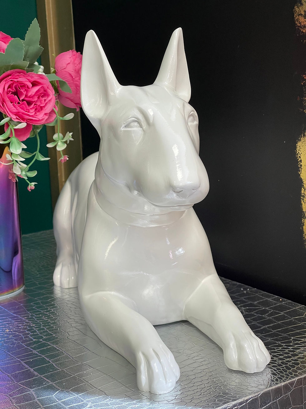 Thumbnail: 45cm White Dog English Bull Terrier Large Ornament