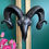 Thumbnail: Matt Black Ram Skull Wall Head 39cm