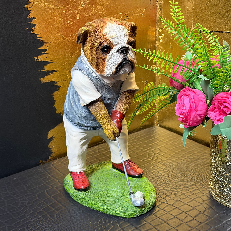 Thumbnail: English Bulldog Dog Playing Golf 29cm