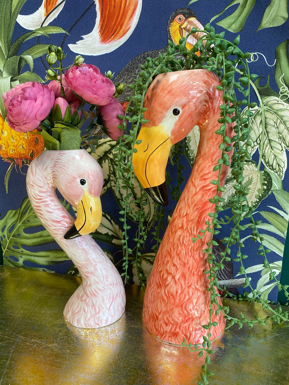 Thumbnail: Pink Ceramic Flamingo Head Vase 25cm