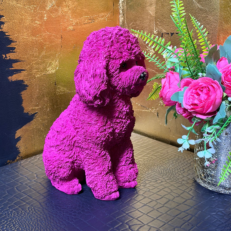 Thumbnail: Blue Purple Pink or Yellow Poodle Ornament 28cm