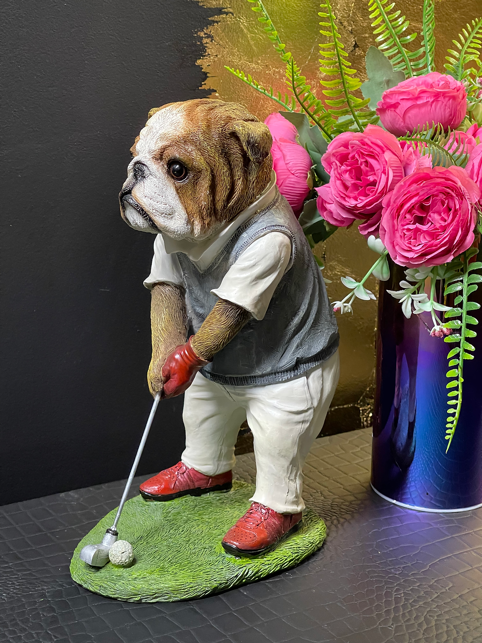 Thumbnail: English Bulldog Dog Playing Golf 29cm