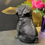 Thumbnail: Black and Gold Pug Dog Holding Tray 24cm