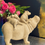 Thumbnail: Sandstone look Hippo and Babies Ornament 26cm