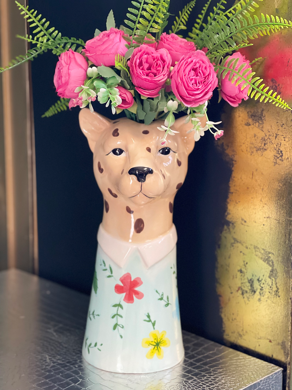 Thumbnail: Large Ceramic Leopard Vase 35cm