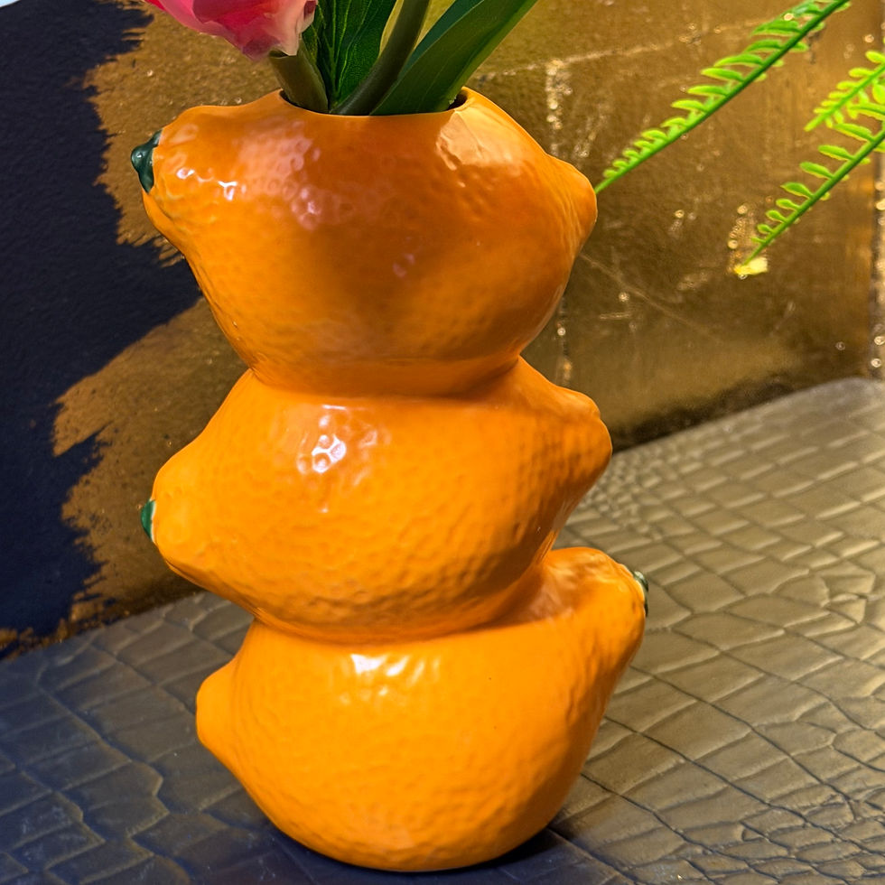 Thumbnail: Ceramic Stacked Oranges or Lime Vase 