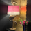 Thumbnail: Large 81cm Antique Gold Flamingo Lamp with Hot Pink Shade
