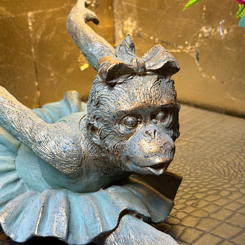 Thumbnail: Gorilla Ballerina In Tutu Dress Bronze Effect Ornament 30cm