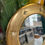 Thumbnail: Large Round 90cm Gold High Gloss Mirror with Studs
