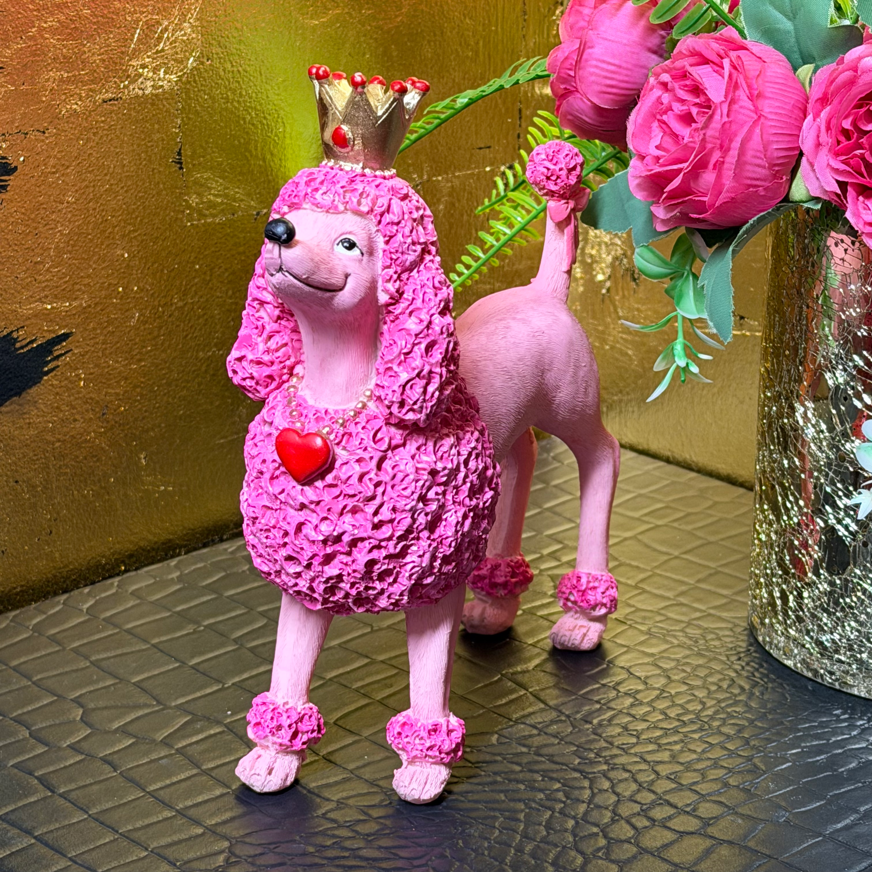 Pink Poodle Princess Ornament 20cm