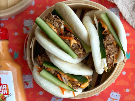 Bao buns met volkoren krokante kipstukjes 