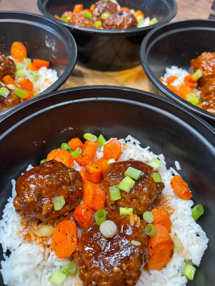 Glazed Hoisin Meatball Bowls