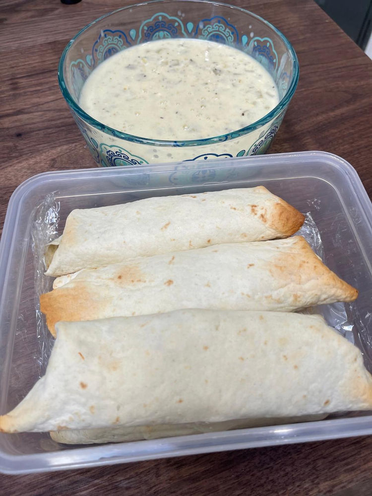Smothered Green Chile Chicken Burritos