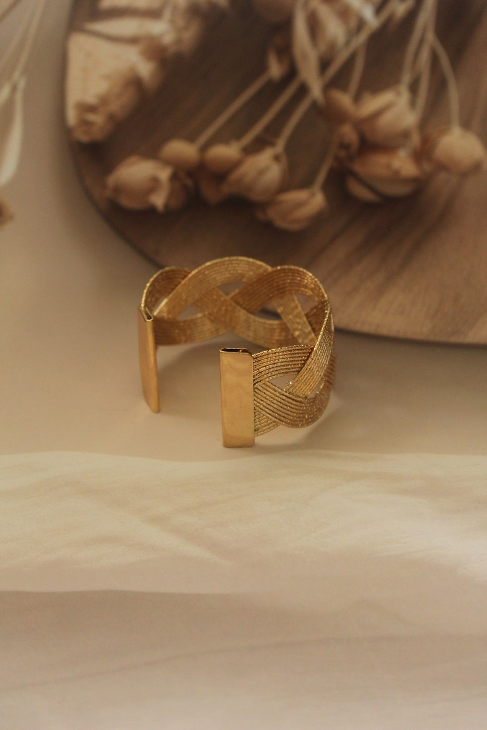 Thumbnail: Bold Braided Open Kada Bracelet