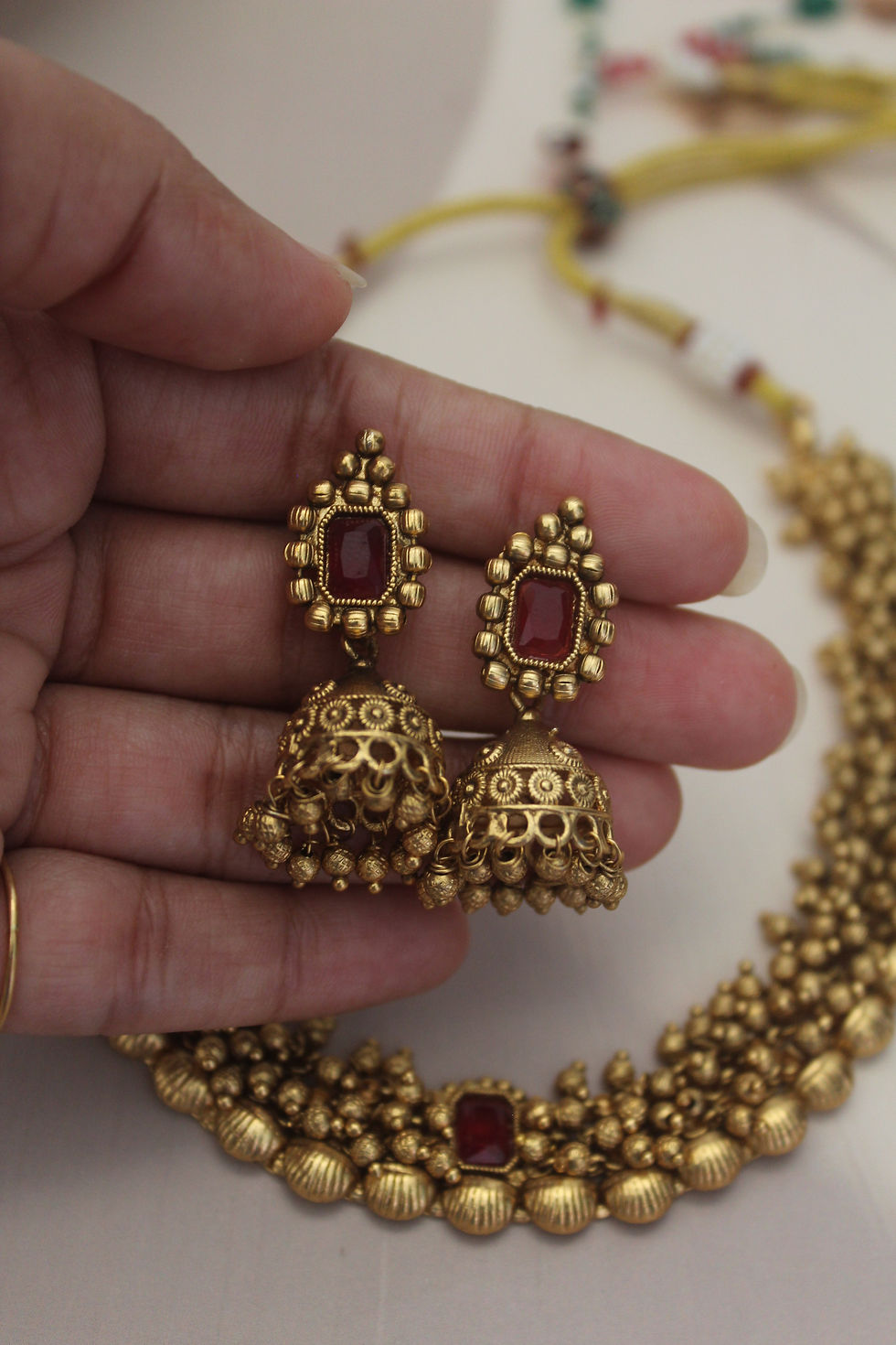 Thumbnail: Antique Gundu Kemp Layered Choker Set