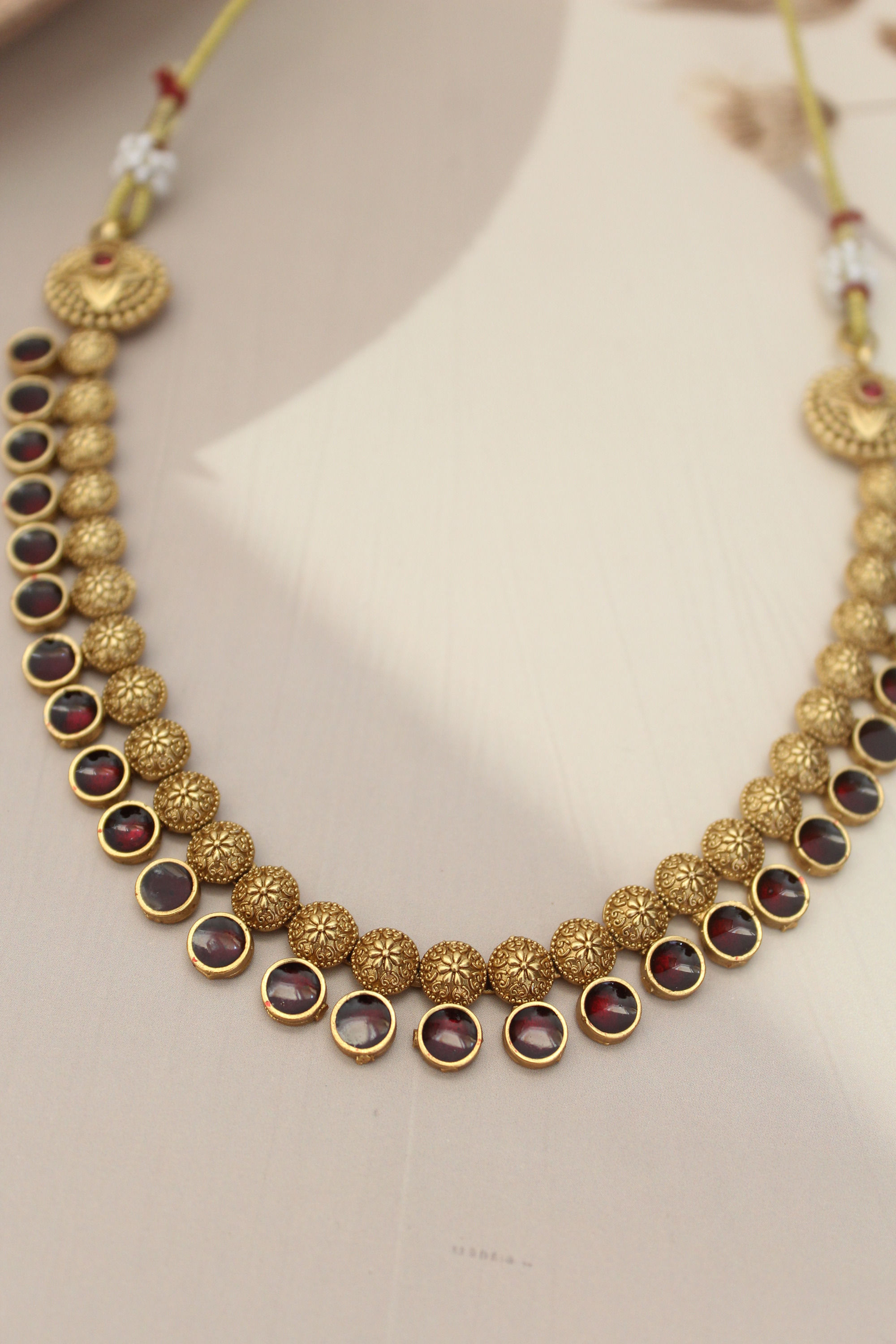 Kemp Floral Disc Dual-Line Necklace