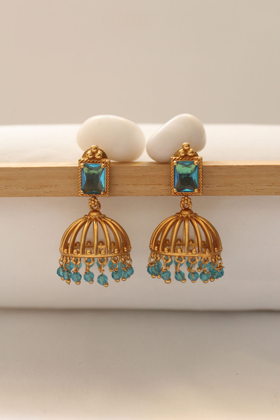 Thumbnail: Crystal Dome Jhumka Earrings