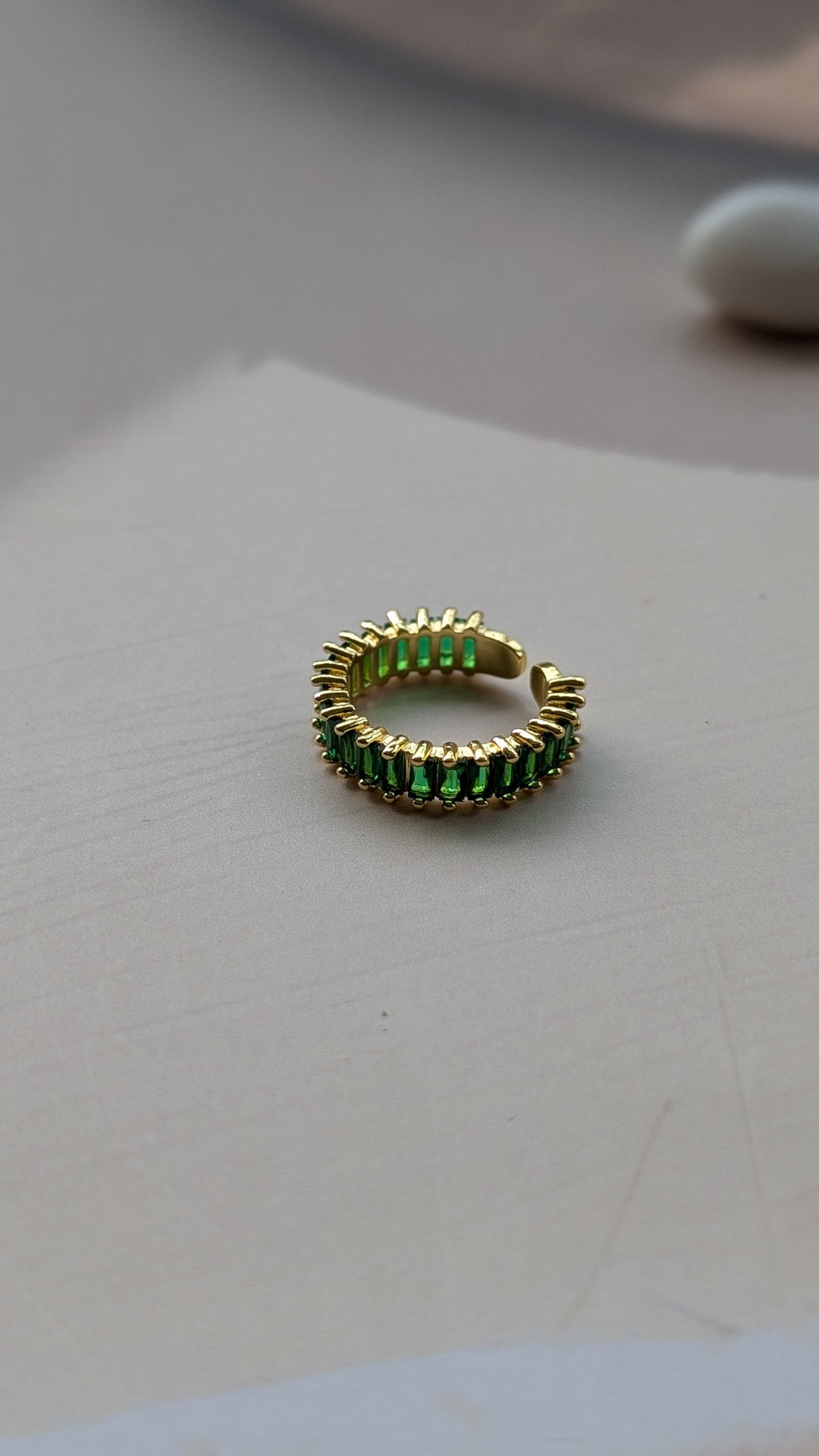Green Crystal Statement Ring
