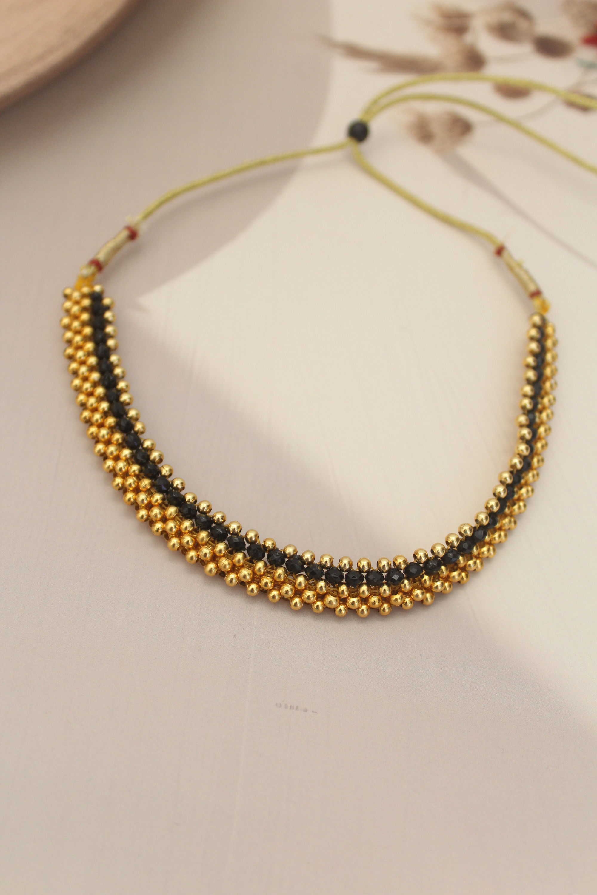Dual Tone Gundu Bead Choker