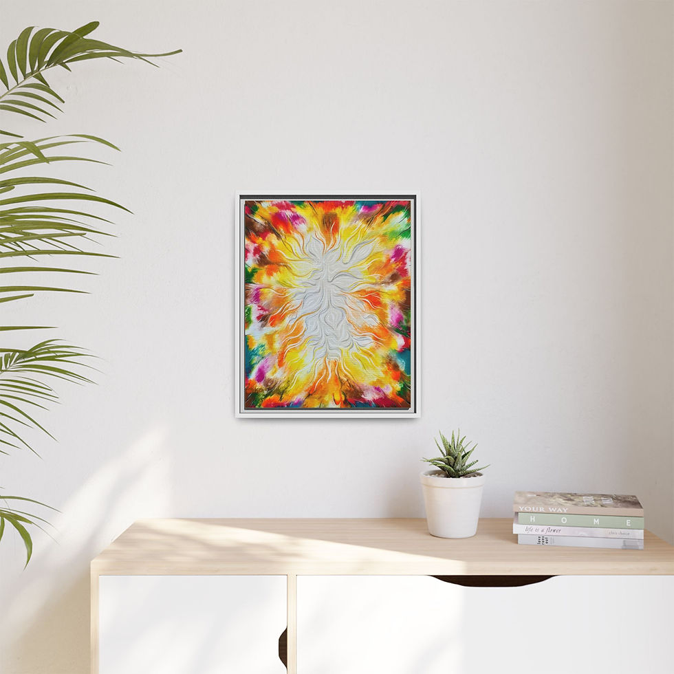 Thumbnail: Abstract Vibrant Canvas Print — Framed Multi‑Color Wall Art