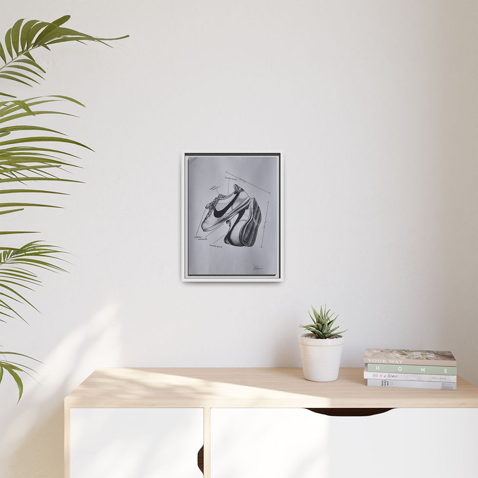 Thumbnail: Framed Sneaker Sketch Canvas Print