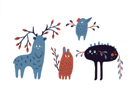 Bespoke character illustrations for an alternative concept

For this concept, I explored mythical creatures from Nordic folklore. As many of the creatures found in these tales and legends were quite terrifying and definitely not child-friendly, I designed my own. Using nordic colours and woodland themes, I illustrated creatures with rounded shapes and friendly expressions. They still have a touch of whimsy and mystical allure, without the nightmare-ish expressions!

This route was of a particular interest to me as they could be used across multiple platforms such as: animated socials, back of pack voucher system to collect plush toy versions of the creatures, storybooks, website assets and more.