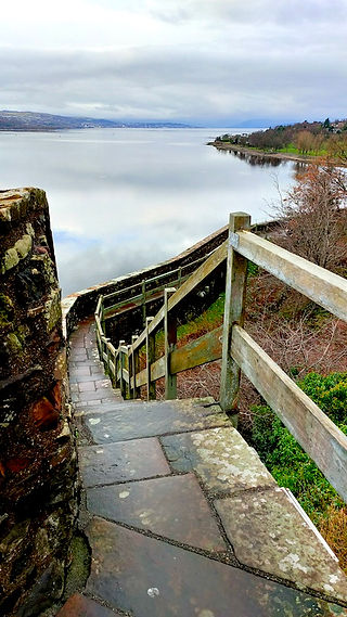 Perimeter route looking west at Dumbarton Castle