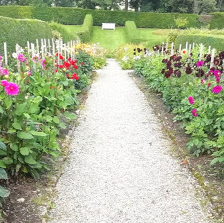 Neatly kept borders at Geilston Gardens near Appletree Cottage