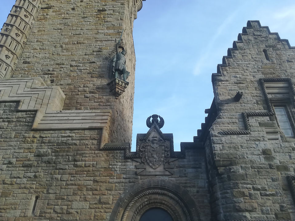 Detail at the front of National Wallace Monument Stirling Scotland