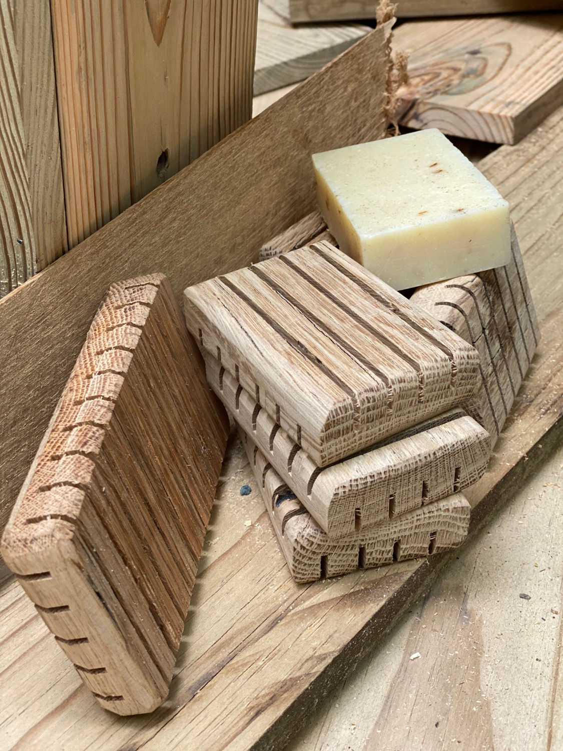 Repurposed Oak Soap Dish