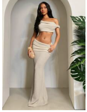 Crochet nude  Boho Styled 2 piece Satin gown  Free Size Gown that can be worn as 2 piece or 1 piece. perfect for Maternity, Individual Portraits, Family Sessions, Couples Session 
