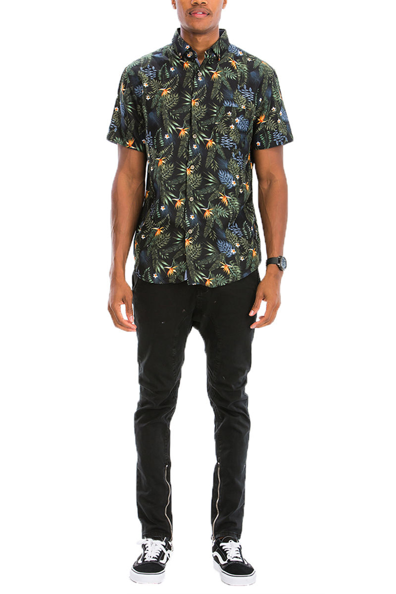 Küçük resim: ODB Digital Print Hawaiian Short Sleeve Shirt