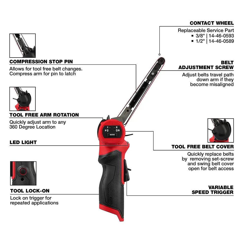 Thumbnail: Milwaukee M12 FUEL 12V Lithium-Ion Brushless Cordless 1/2 in. x 18 in. Bandfile