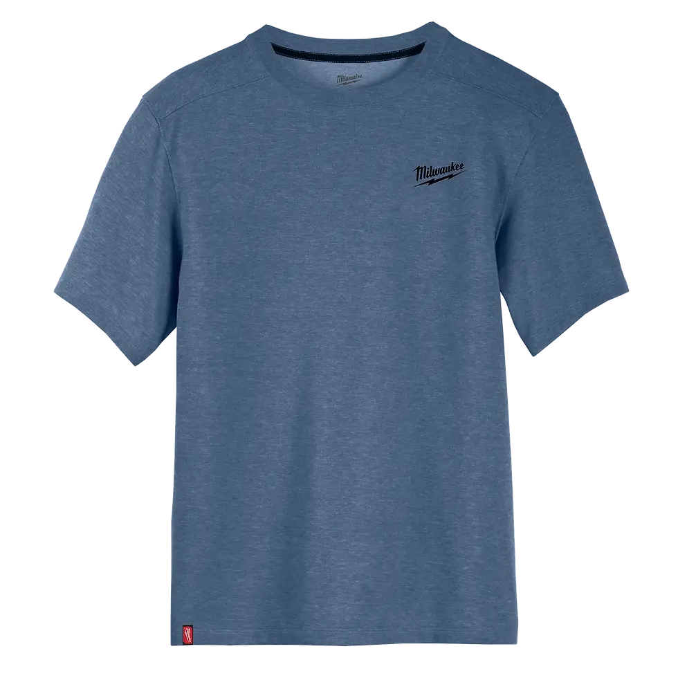 Thumbnail: Milwaukee Men's Large Blue Cotton/Polyester Short-Sleeve Hybrid Work T-Shirt