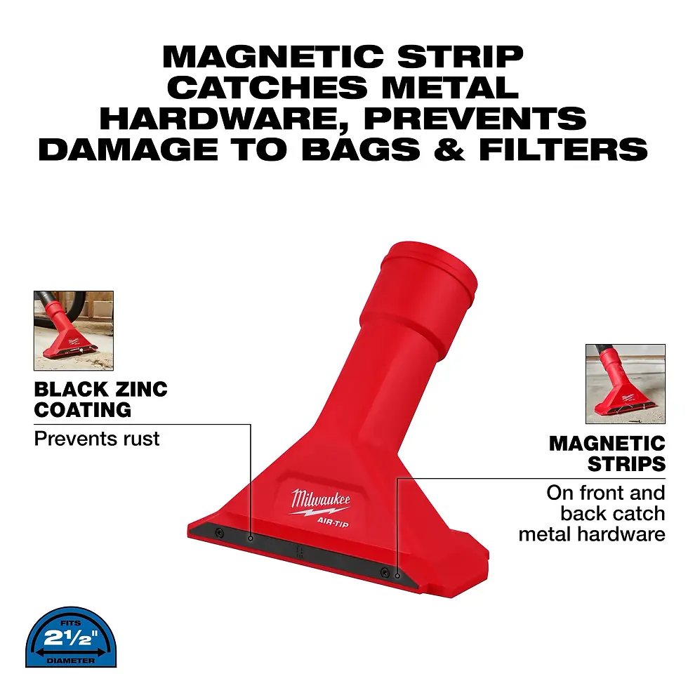 Thumbnail: Milwaukee AIR-TIP 2-1/2 in. Magnetic Utility Nozzle Attachment for Wet/Dry Shop