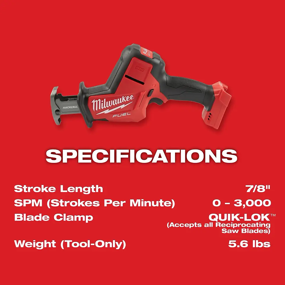 Thumbnail: Milwaukee M18 FUEL 18V Lithium-Ion Brushless Cordless HACKZALL Reciprocating Saw
