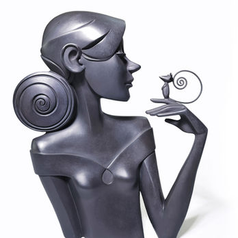 Bronze sculpture by Françoise FRANCQ: Elle M Imaginer (Detail) 