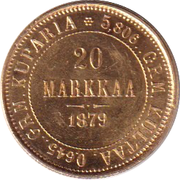 Finnland 20 Markaa 1879 Helsinki Alexander II.