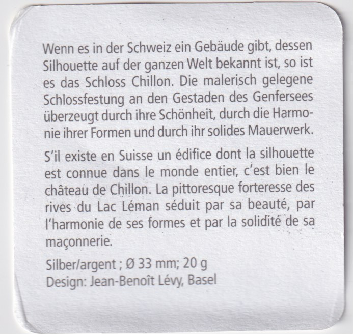 Miniatura: 20 Franken 2004 Schloss Chillon