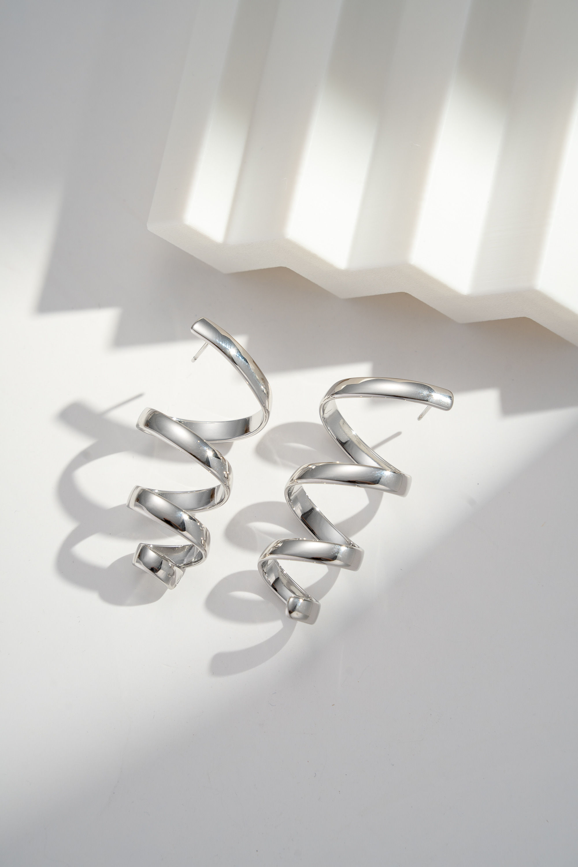 Boucles d’oreilles spirales en acier inoxydable torsadé