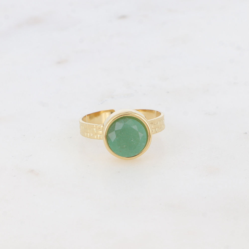 Bague Rosine - doré aventurine verte