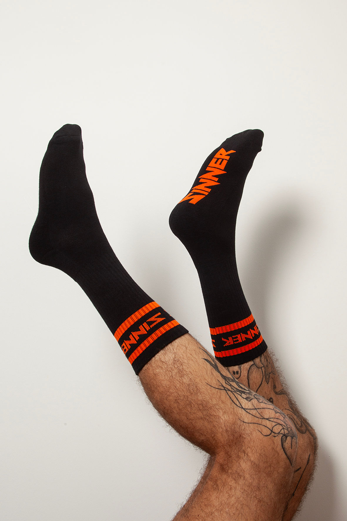 Orange Socks Black