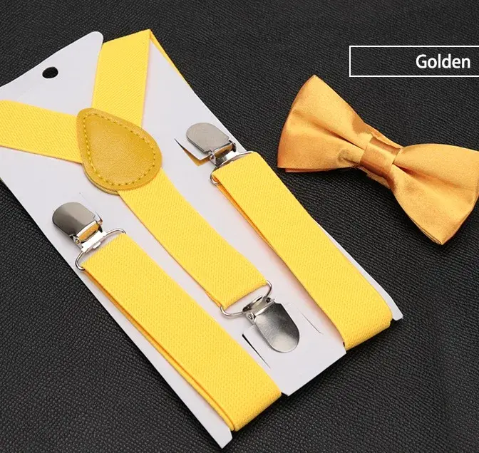 Thumbnail: Kids Suspenders With Bowtie Fashion Children Bow Tie