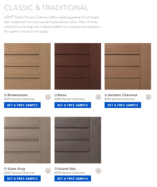 Azek Harvest Collection 20 Ft Azek Deck Boards Slate Gray Solid