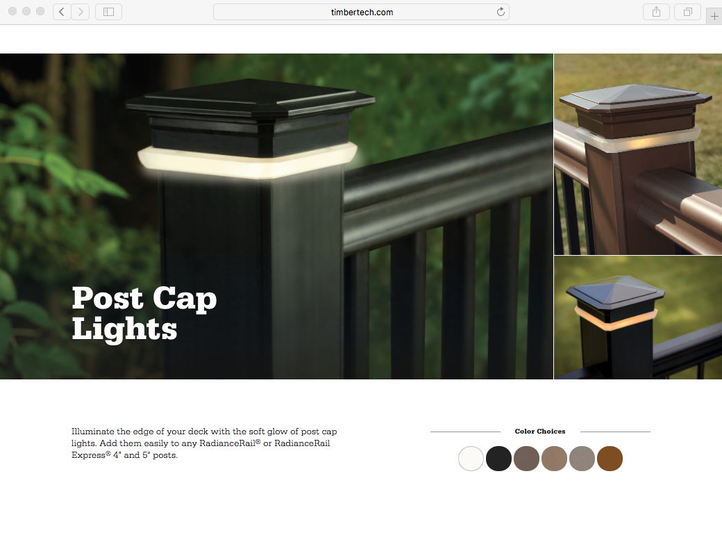TIMBERTECH POST CAP LIGHTS