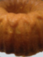 Partial side view of a large vegan Limoncello Bundt cake