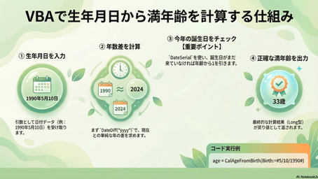 CalAgeFromBirth｜生年月日から正確な年齢を算出 | Excel VBA