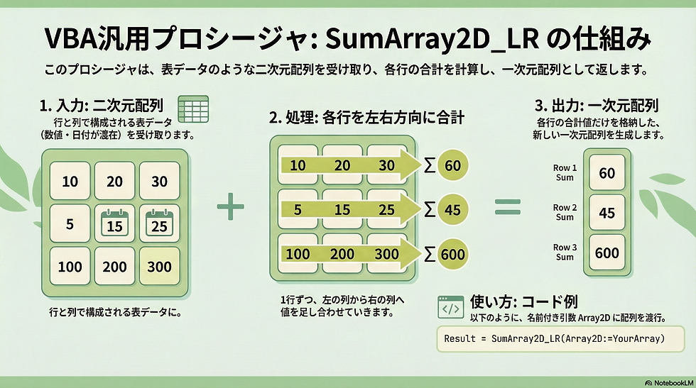 SumArray2D_LR|二次元配列の合計を列方向に計算する | Excel VBA